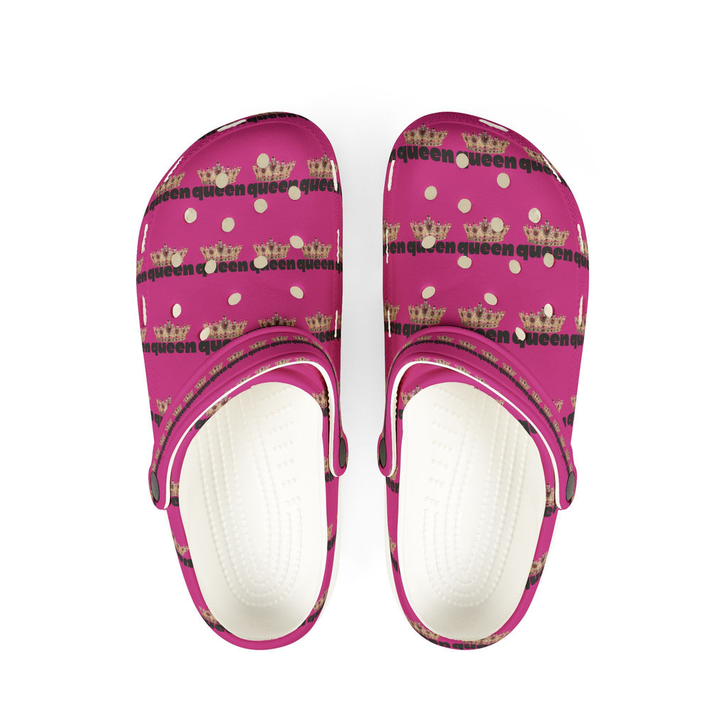 Pink "Queen" Crown Clogs