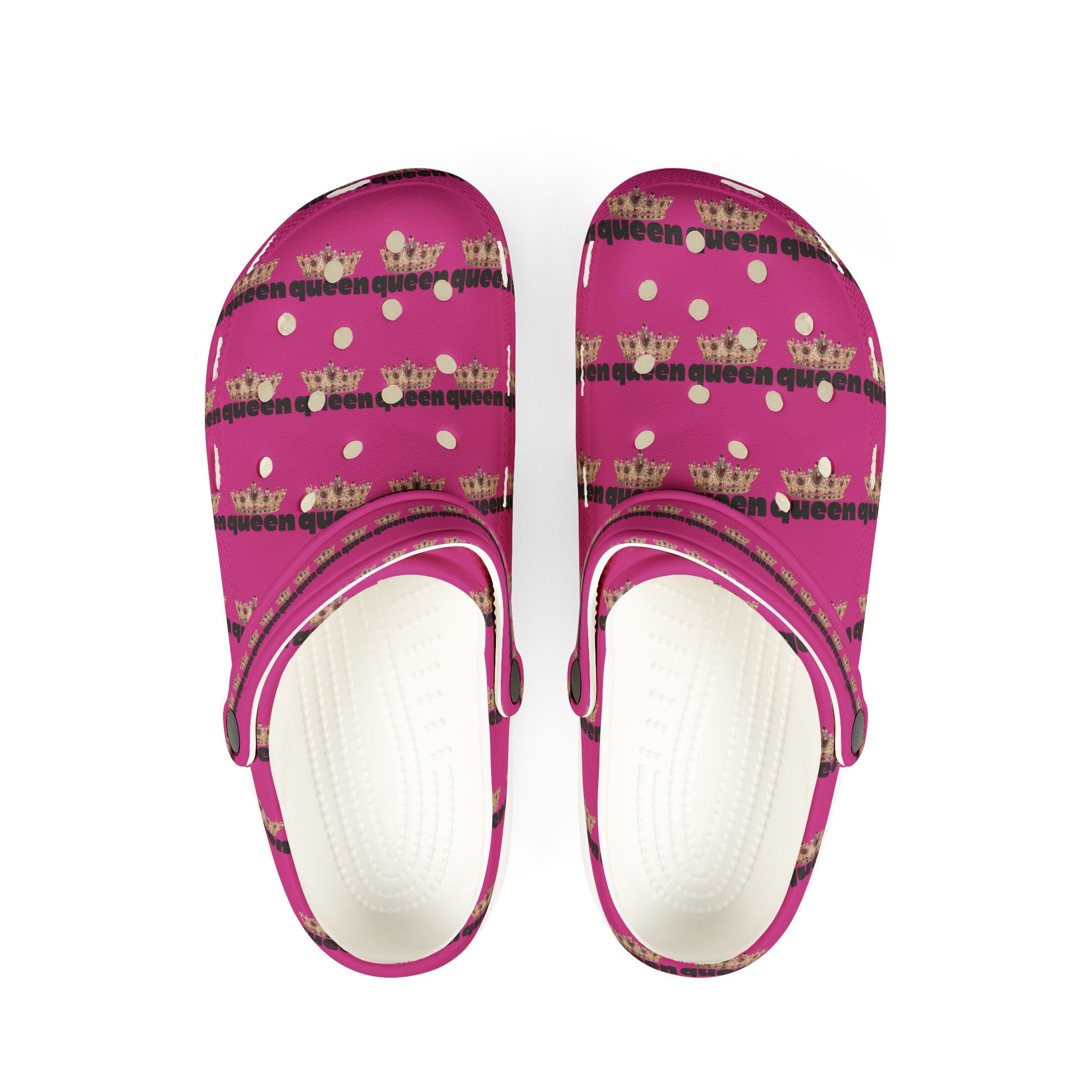 Pink "Queen" Crown Clogs