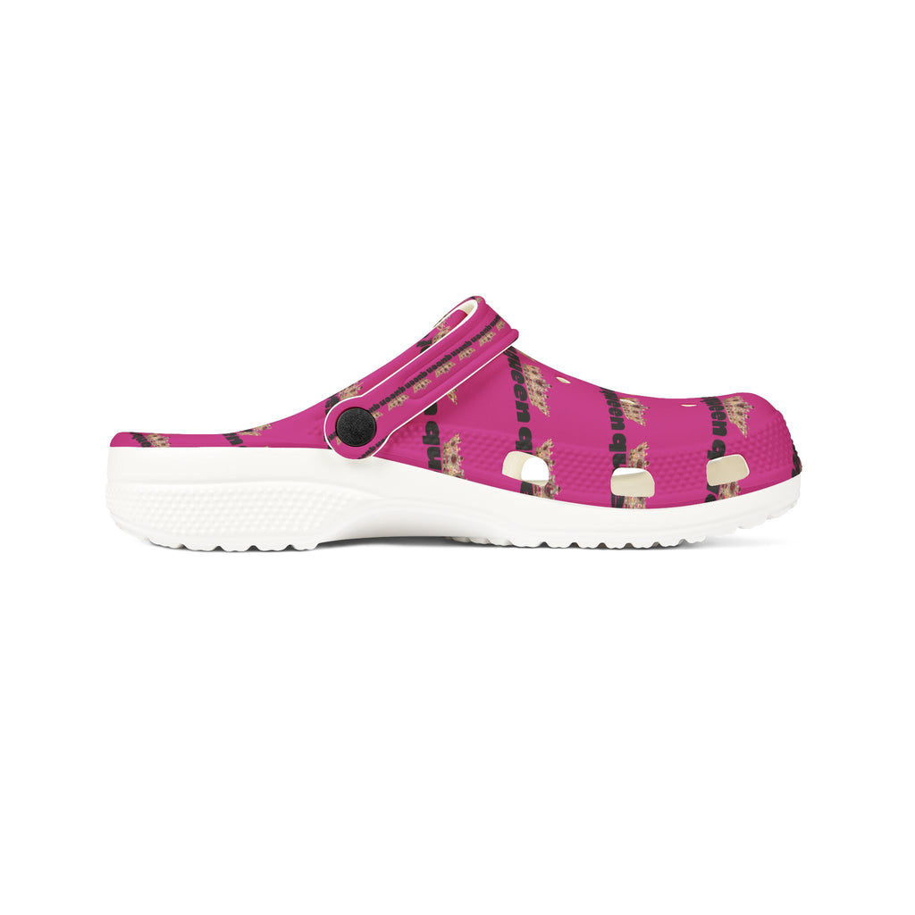 Pink "Queen" Crown Clogs