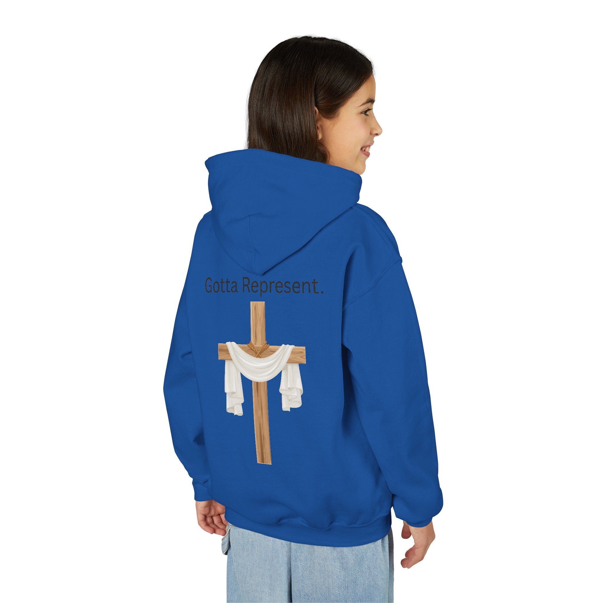 Youth Hoodie — "Be Good" Cross Prayer Christian Sweatshirt