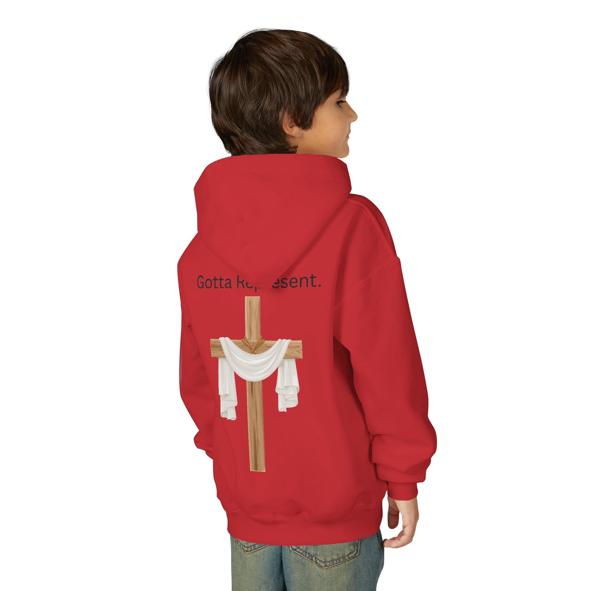 Youth Hoodie — "Be Good" Cross Prayer Christian Sweatshirt