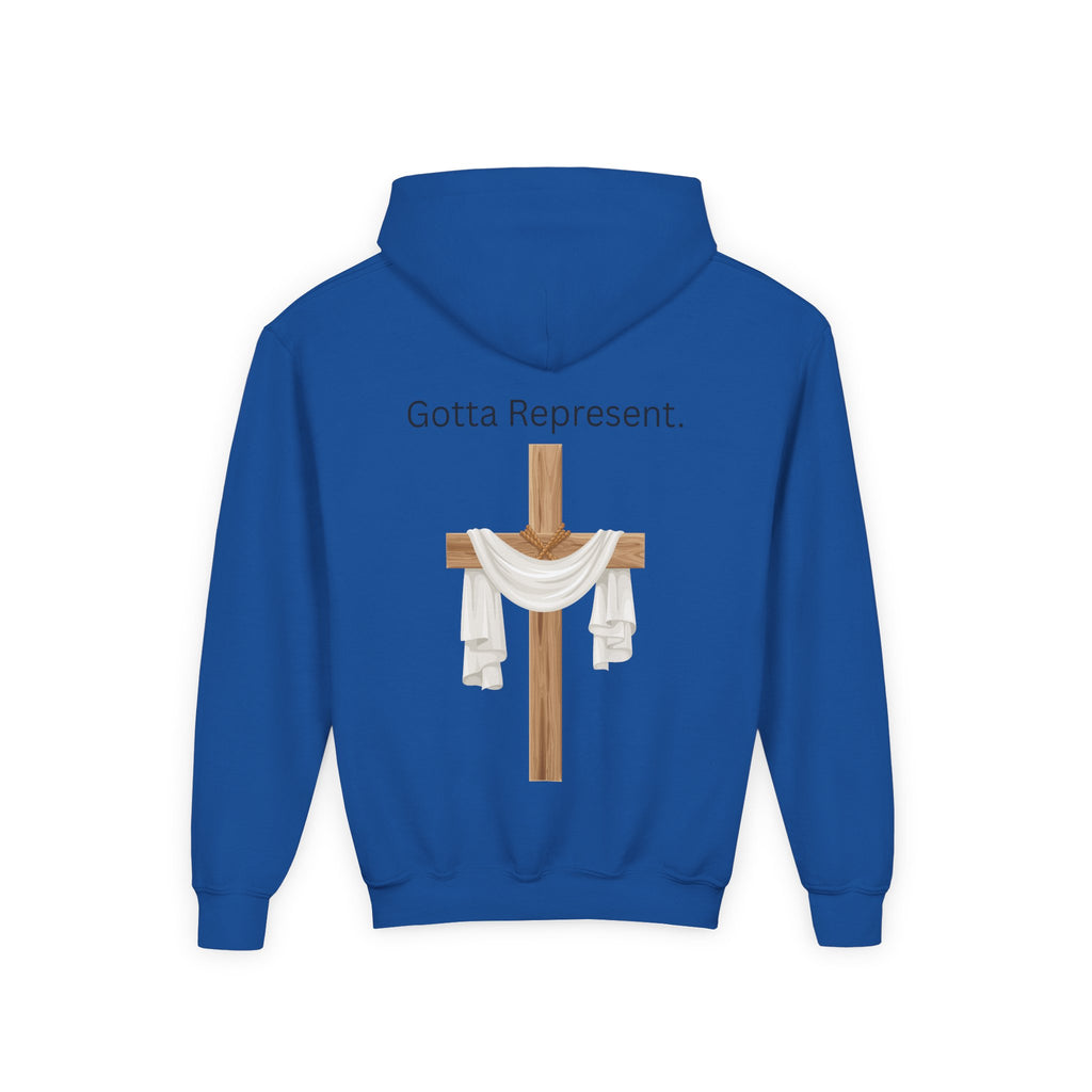 Youth Hoodie — "Be Good" Cross Prayer Christian Sweatshirt