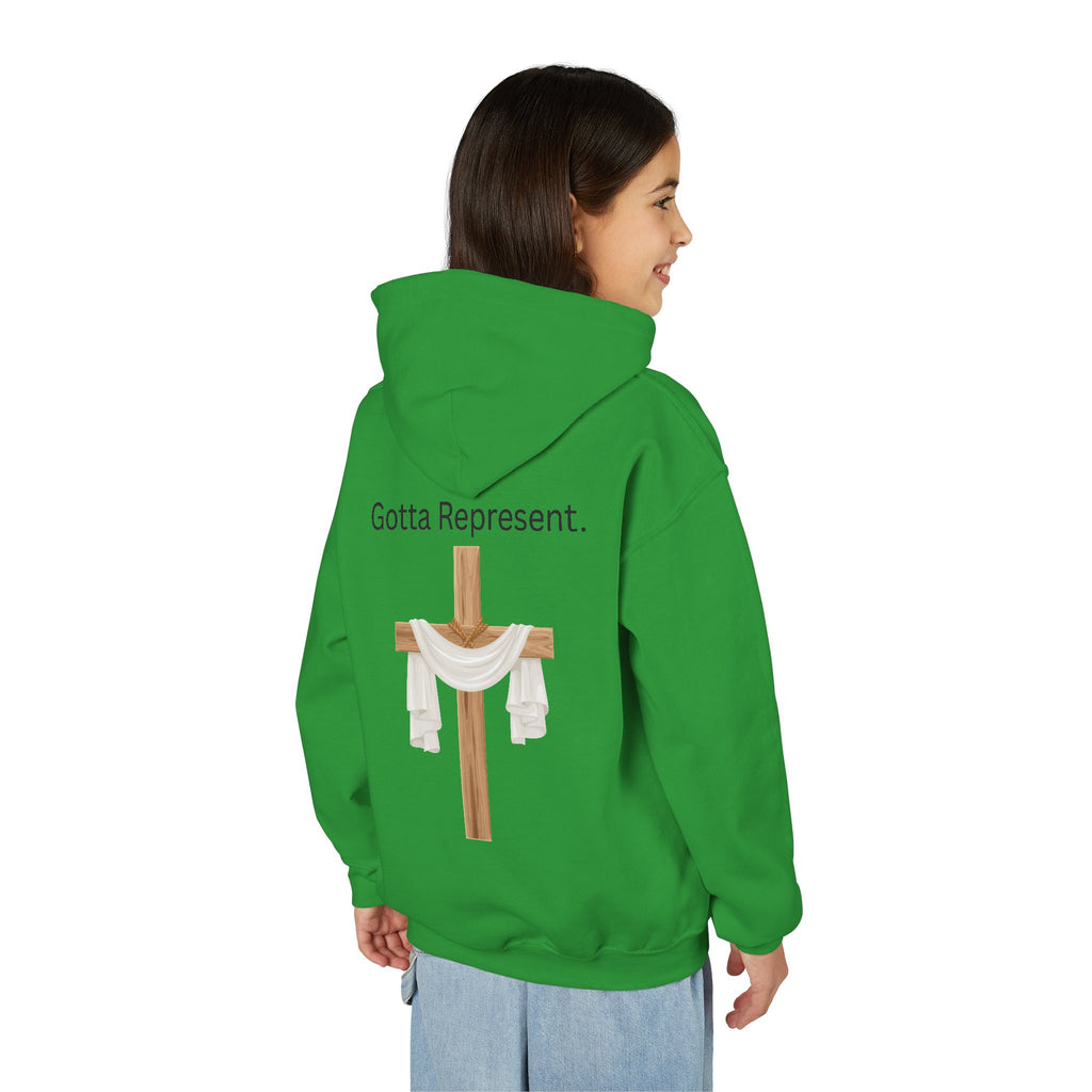 Youth Hoodie — "Be Good" Cross Prayer Christian Sweatshirt