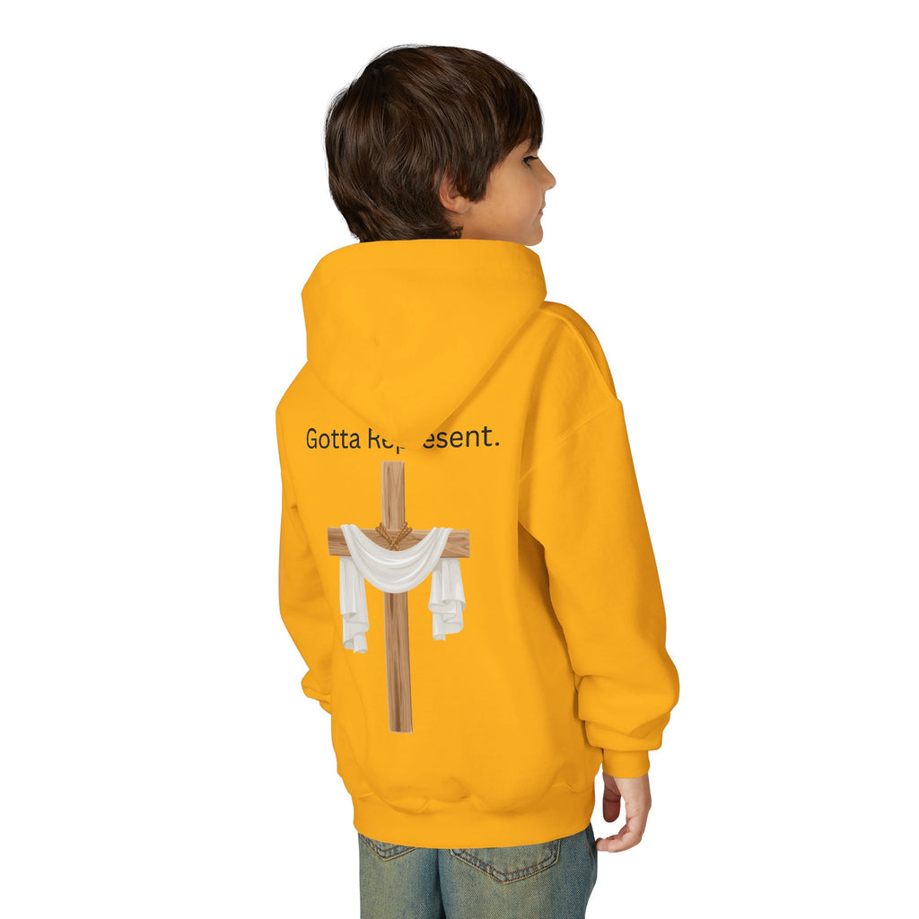 Youth Hoodie — "Be Good" Cross Prayer Christian Sweatshirt