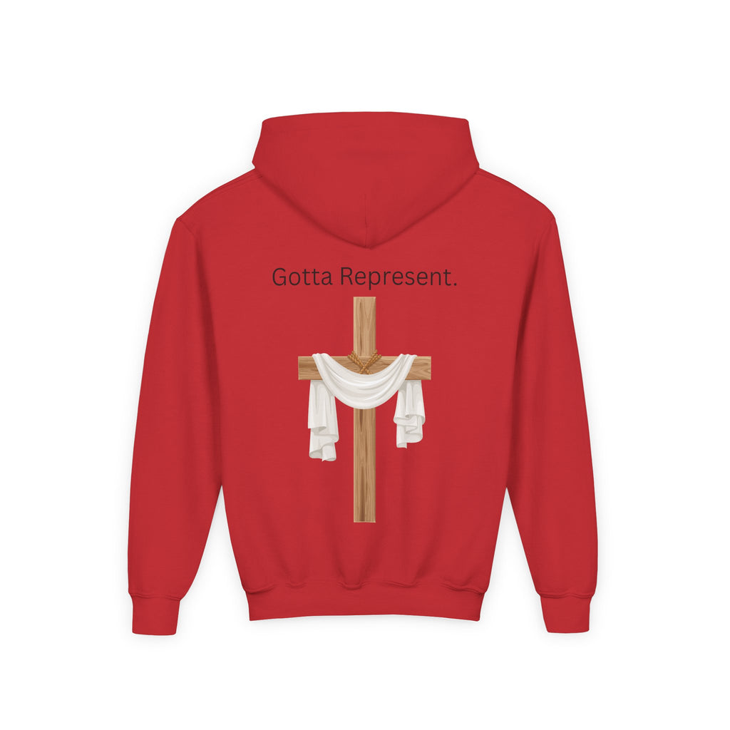 Youth Hoodie — "Be Good" Cross Prayer Christian Sweatshirt