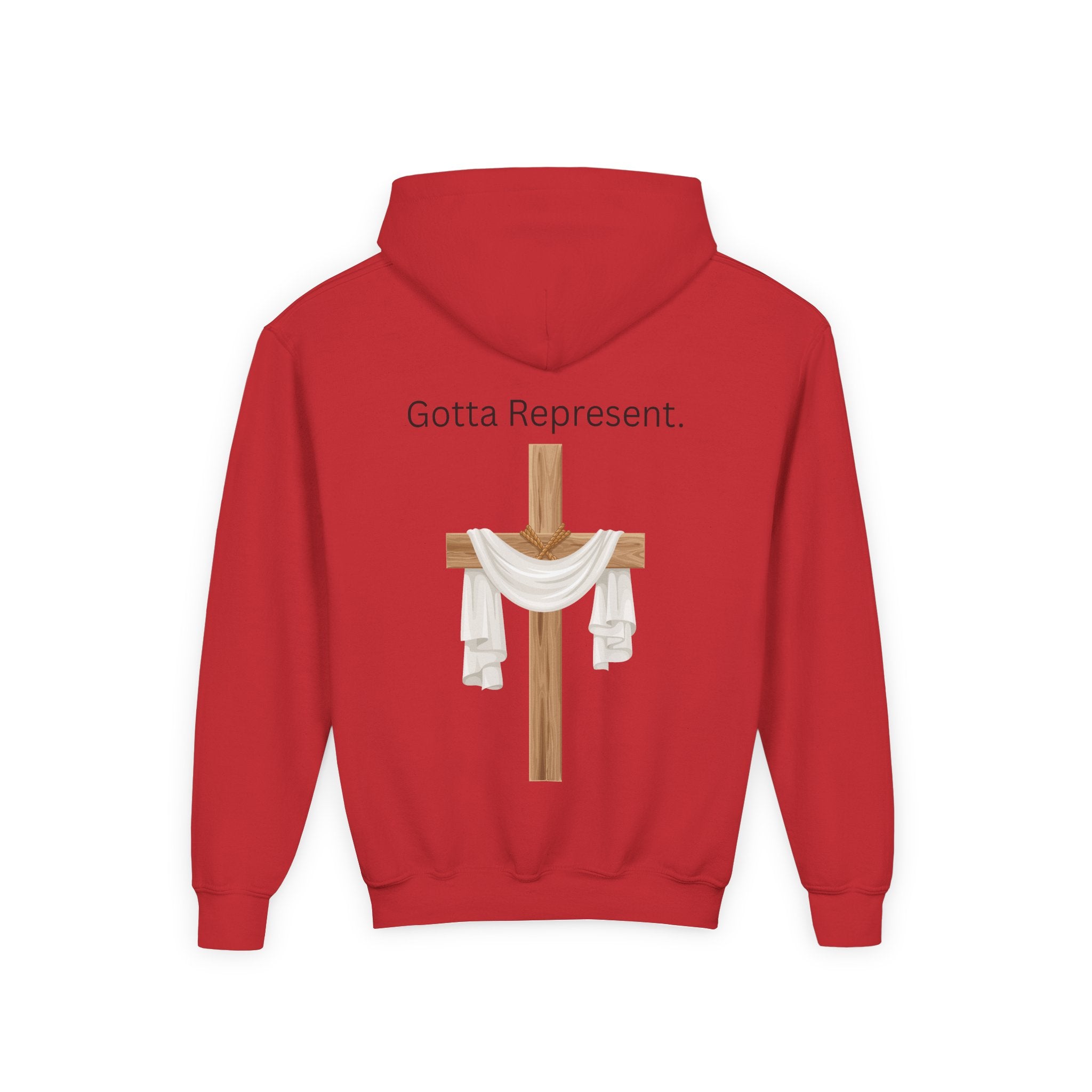 Youth Hoodie — "Be Good" Cross Prayer Christian Sweatshirt