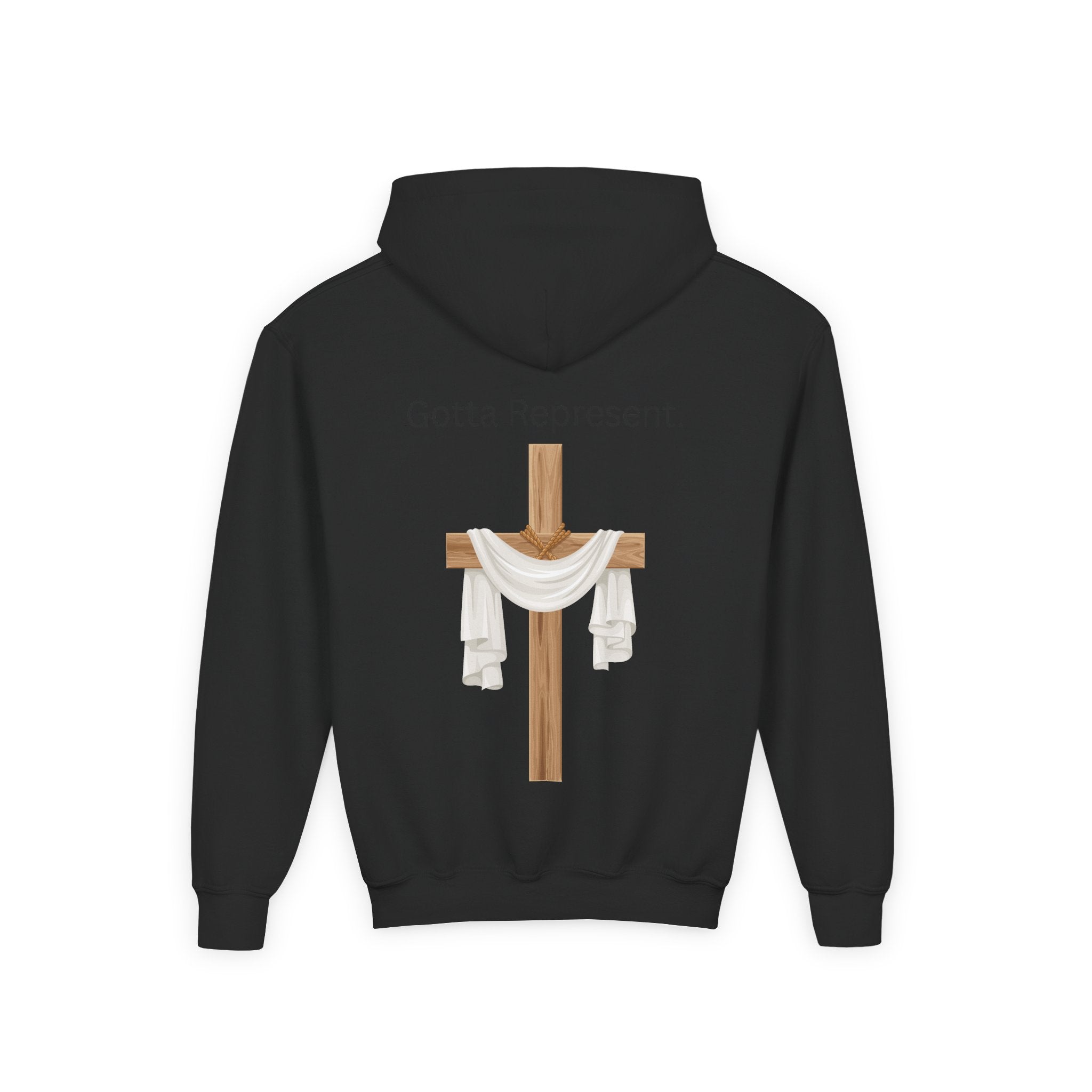 Youth Hoodie — "Be Good" Cross Prayer Christian Sweatshirt