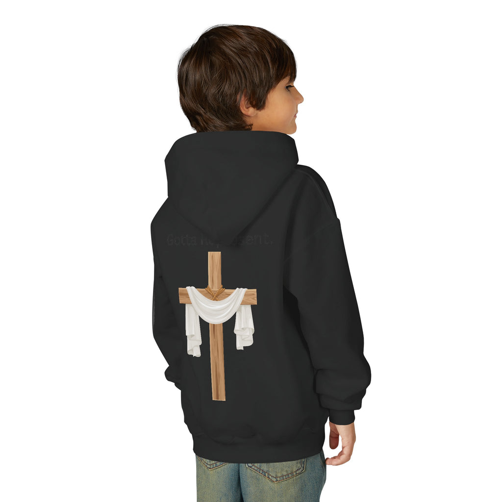 Youth Hoodie — "Be Good" Cross Prayer Christian Sweatshirt