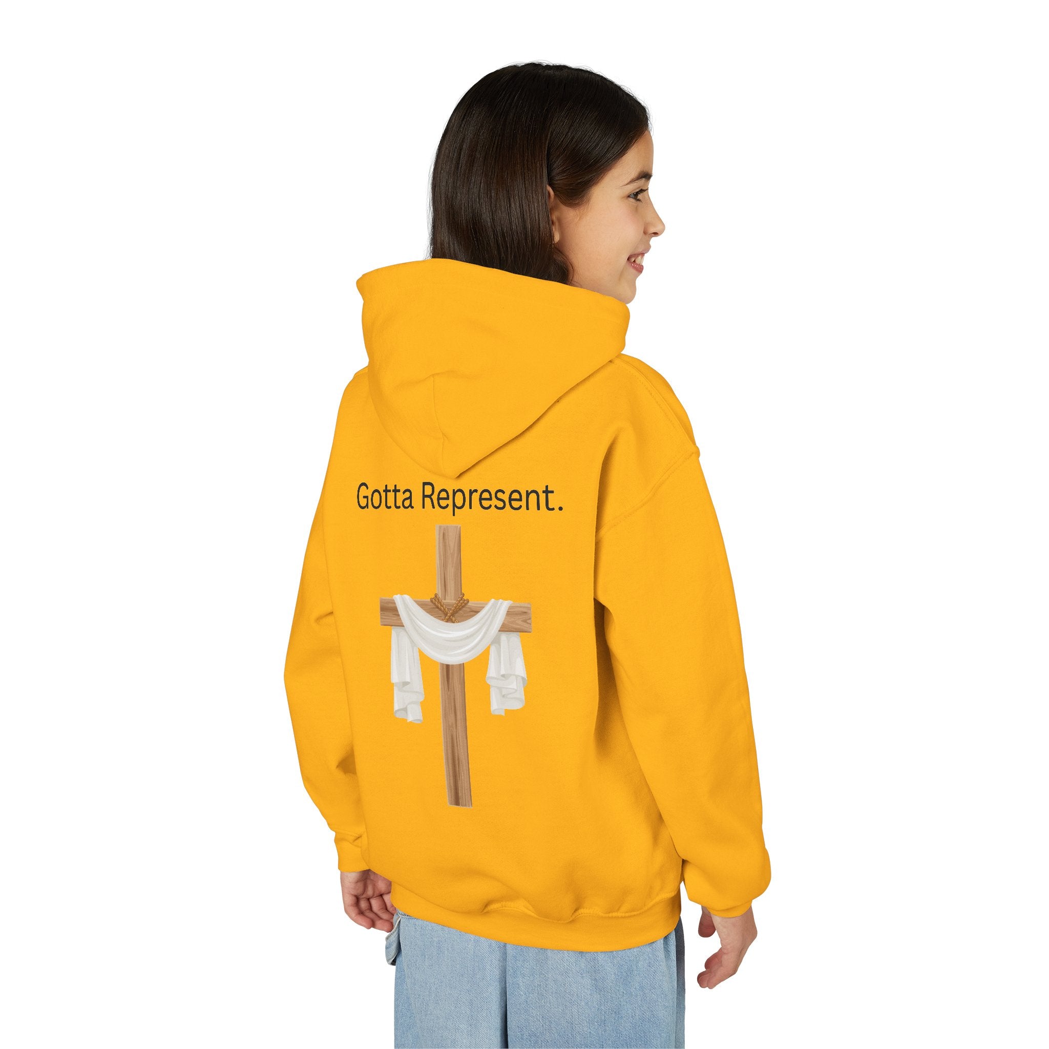 Youth Hoodie — "Be Good" Cross Prayer Christian Sweatshirt