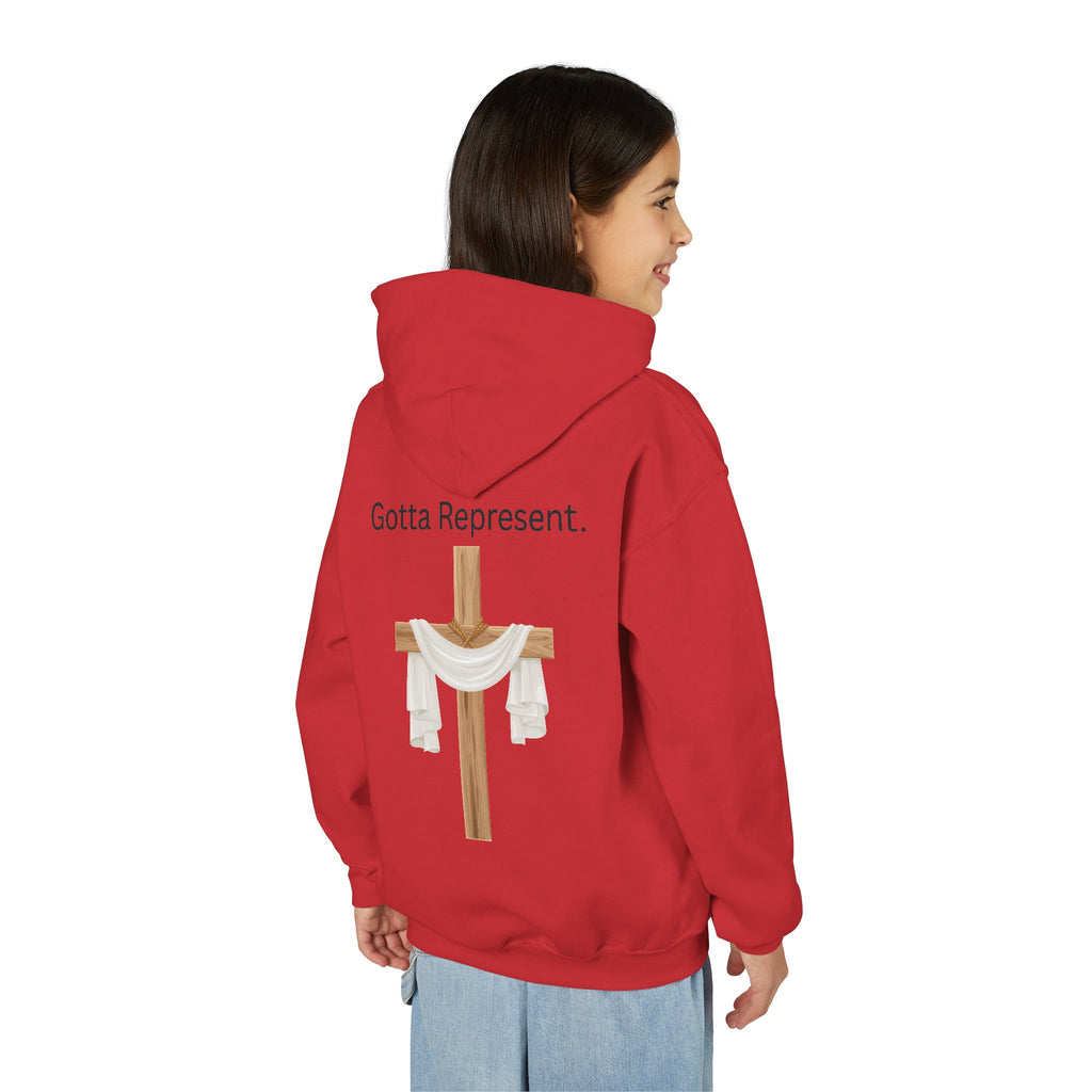 Youth Hoodie — "Be Good" Cross Prayer Christian Sweatshirt