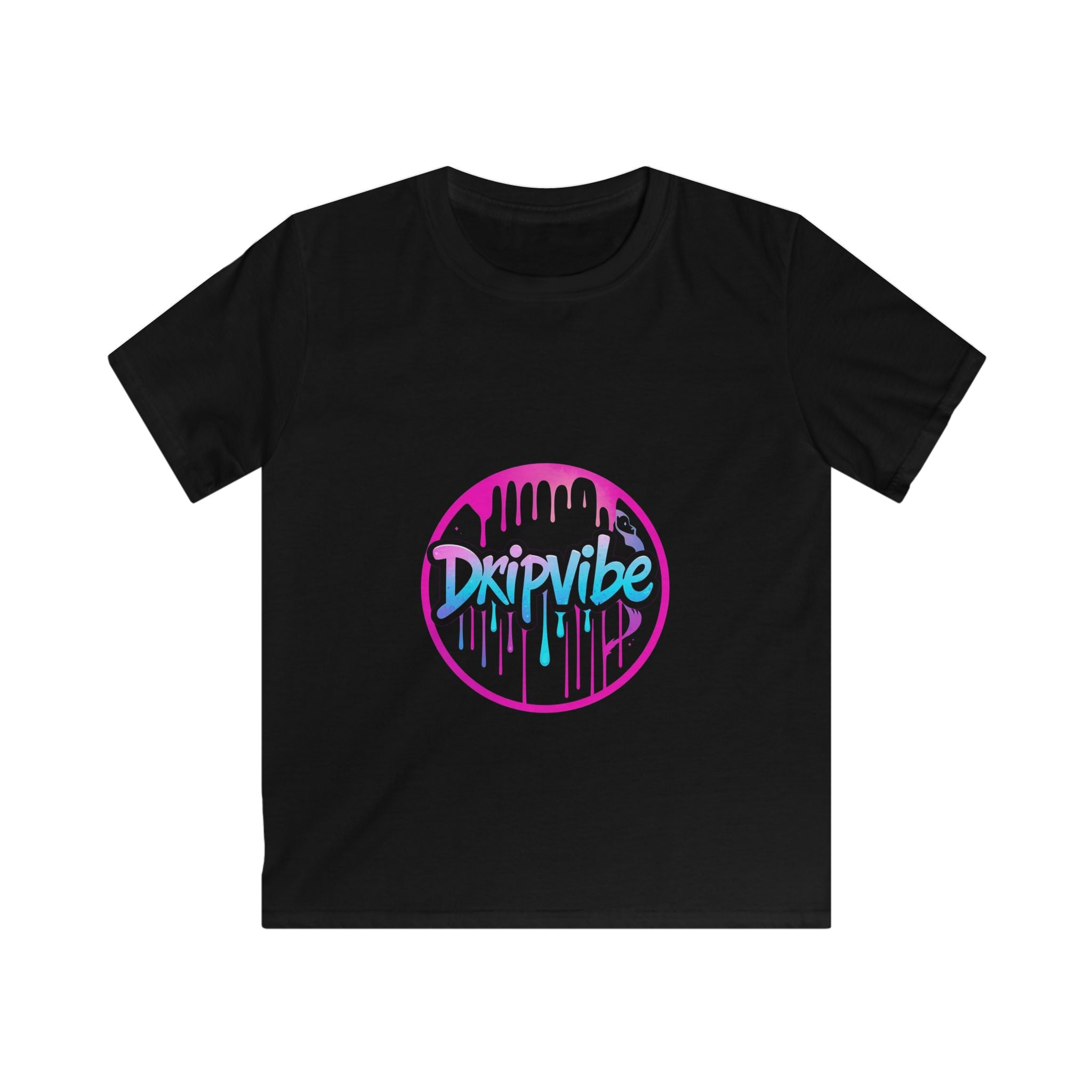 Kids "DripVibe" Graphic Tee — Neon Drip Logo Shirt for Boys & Girls