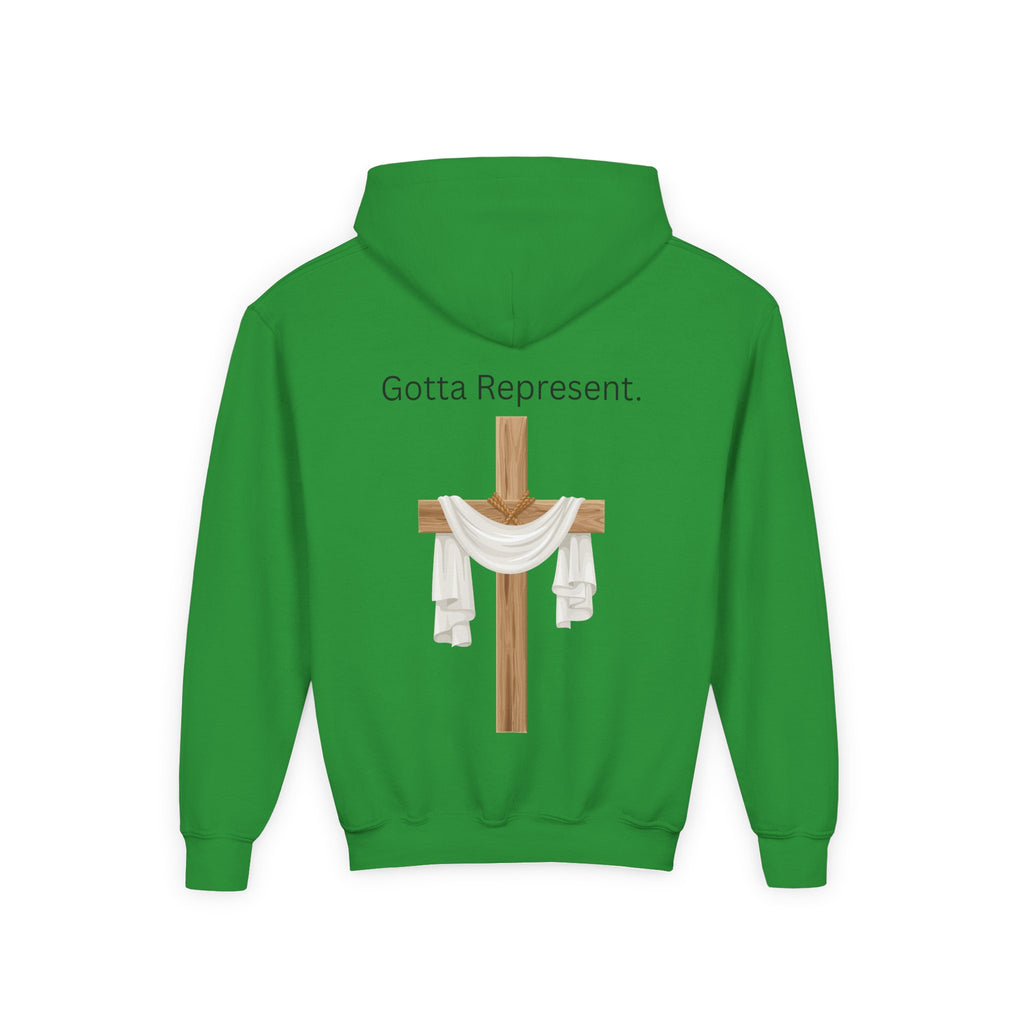 Youth Hoodie — "Be Good" Cross Prayer Christian Sweatshirt